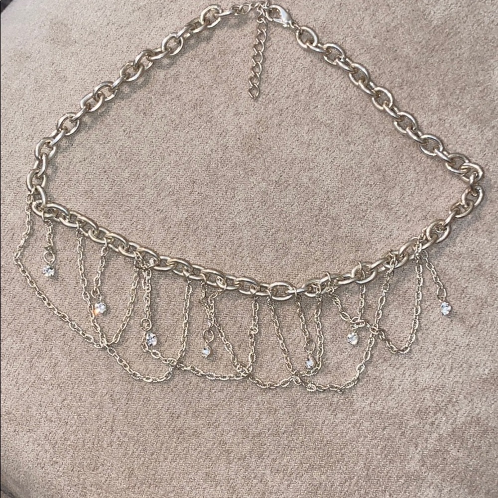 Faux diamond chain necklace